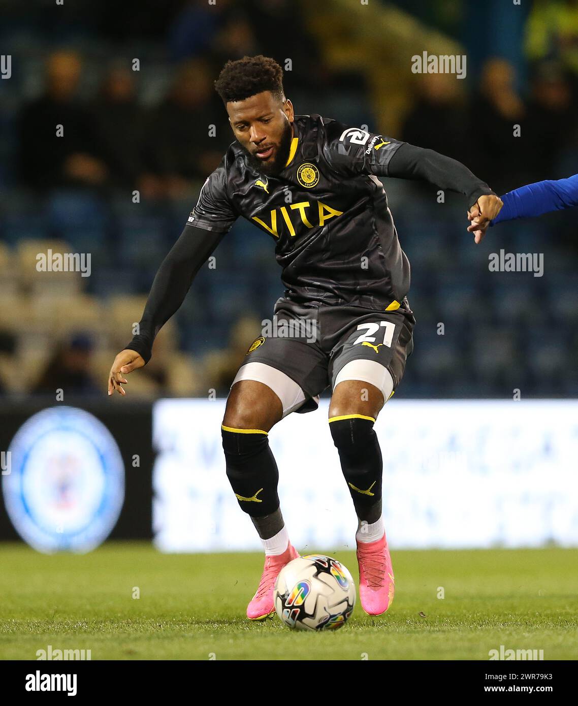 Myles Hippolyte of Stockport County . - Gillingham v Stockport County ...