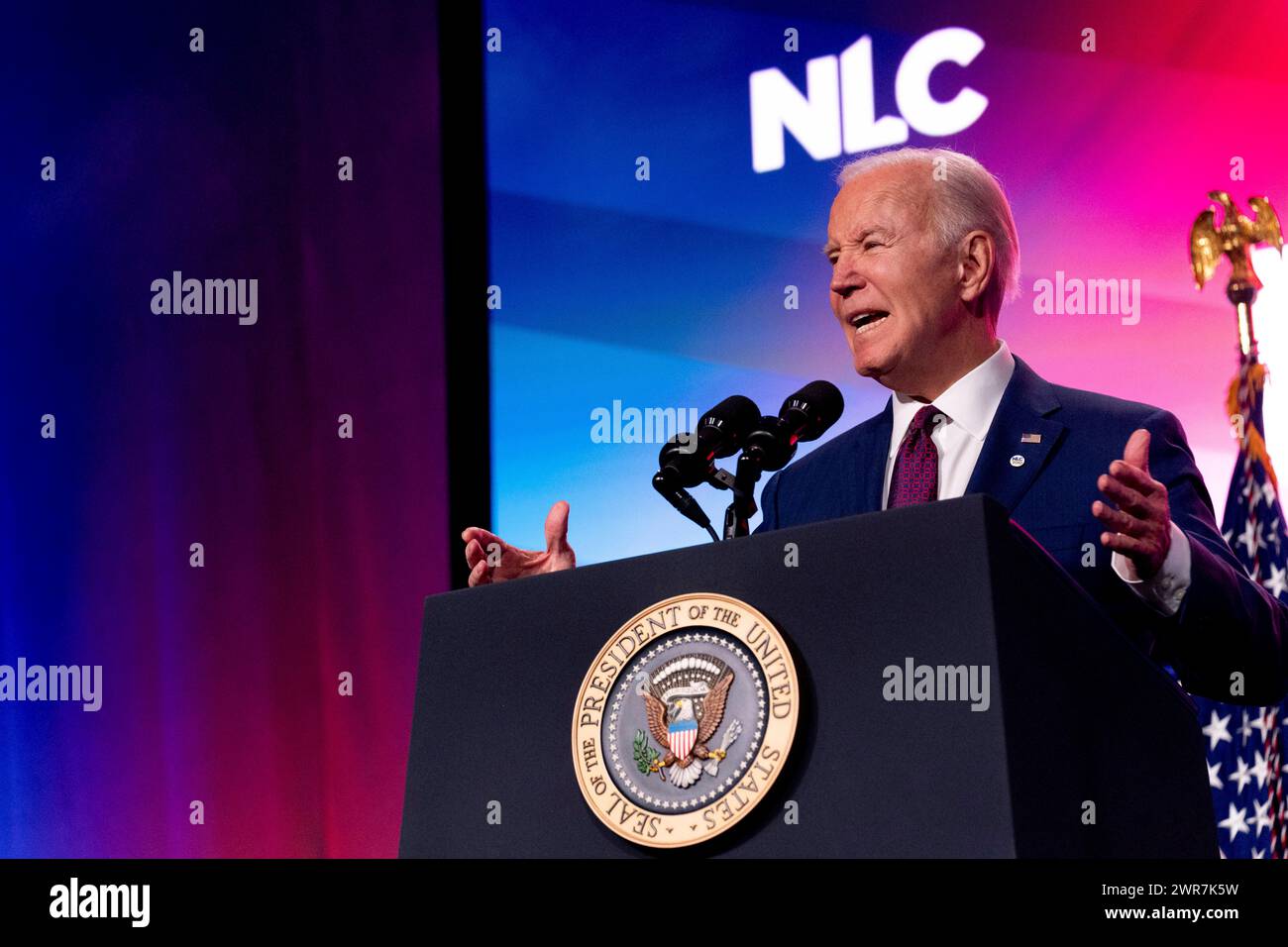 President Joe Biden speaks at the National League of Cities at the ...