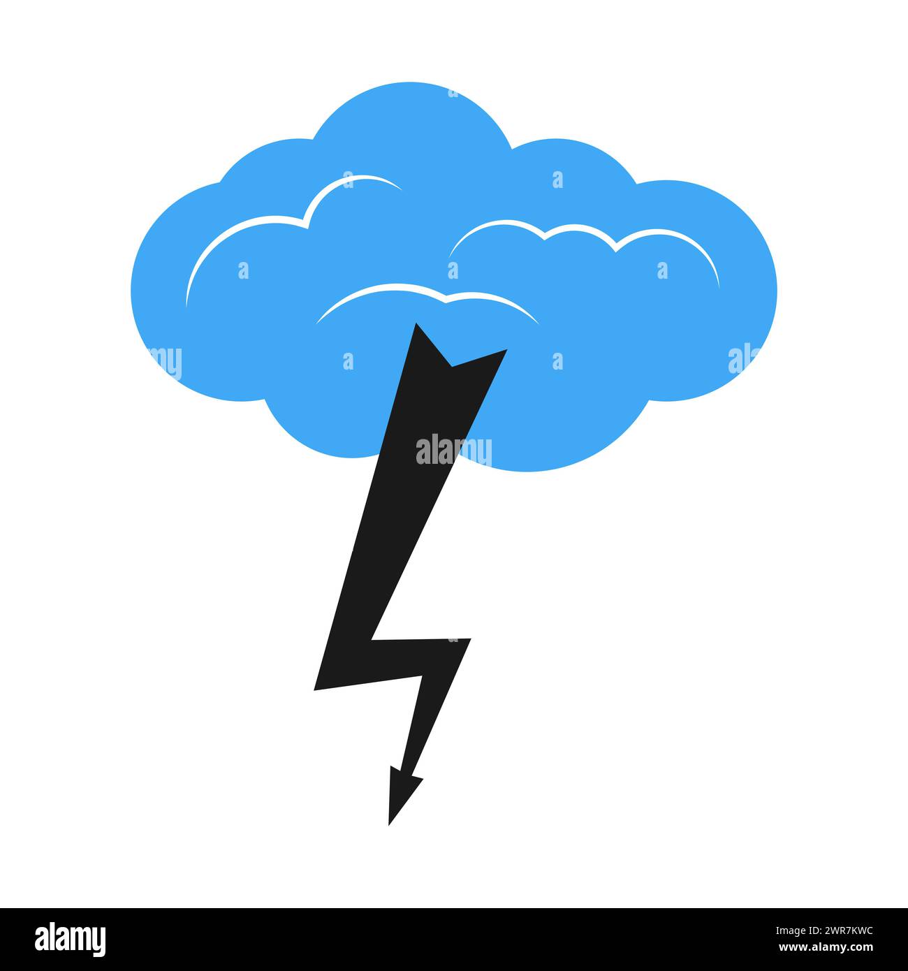 A cloud with a thunderstorm. Vector illustration Stock Vector Image ...