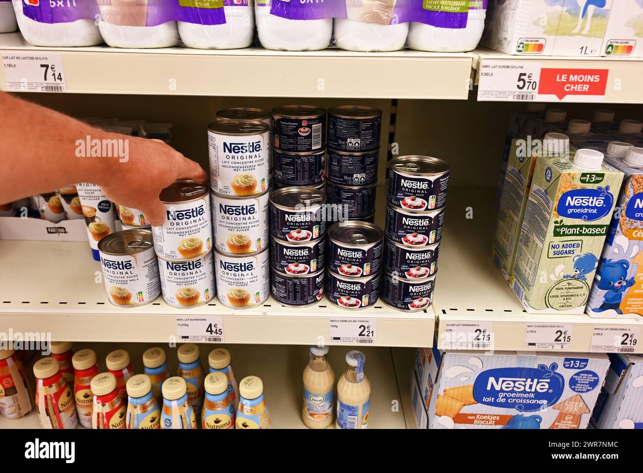 Milk  in a shop Stock Photo