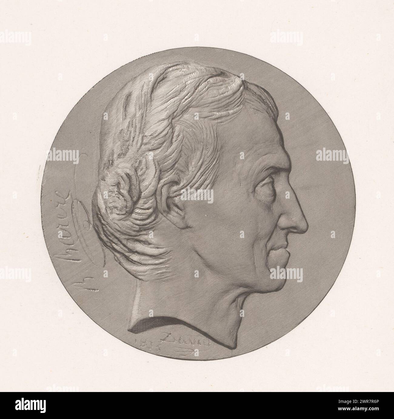 Medallion with portrait of Bertrand Barère, B. Barère (title on object), Series of medallions with prominent figures from the early nineteenth century (series title), print maker: Achille Collas, (possibly), Pierre Jean David d'Angers, France, 1835, paper, height 253 mm × width 213 mm, print Stock Photo