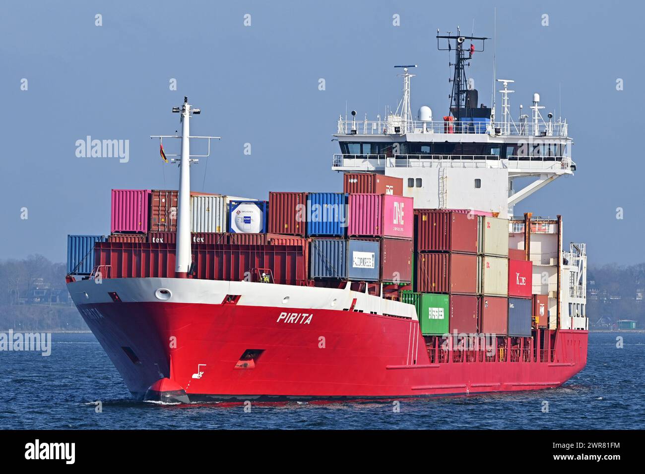 Containership PIRITA at the KIel Canal Stock Photo