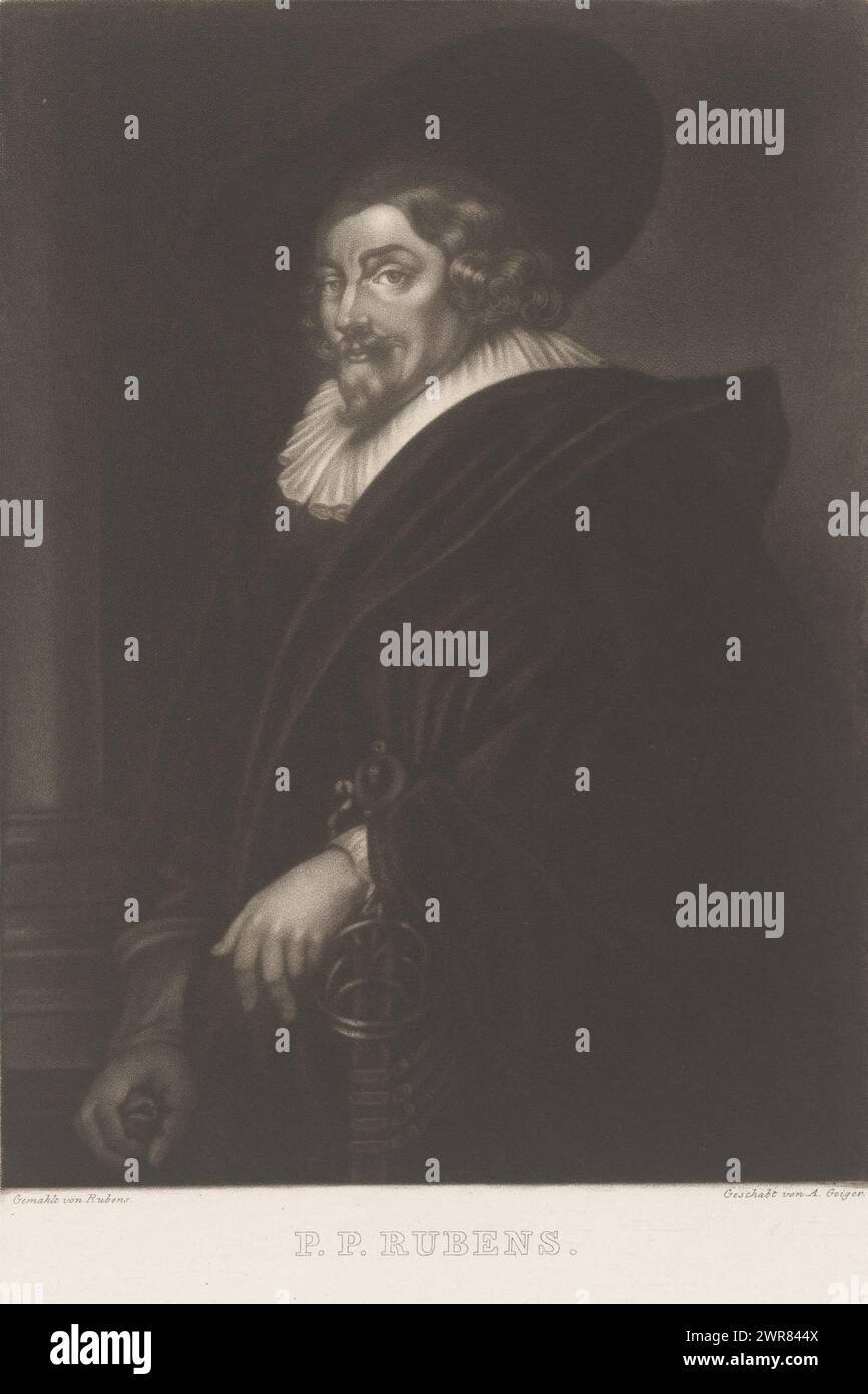 Portrait of Peter Paul Rubens, print maker: Andreas Geiger, after ...