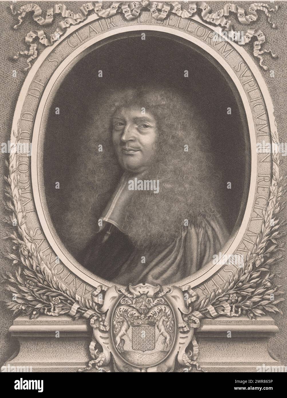 Portrait of Antoine Turgot, print maker: Antoine Masson, France, 1668, paper, engraving, height 352 mm × width 275 mm, print Stock Photo
