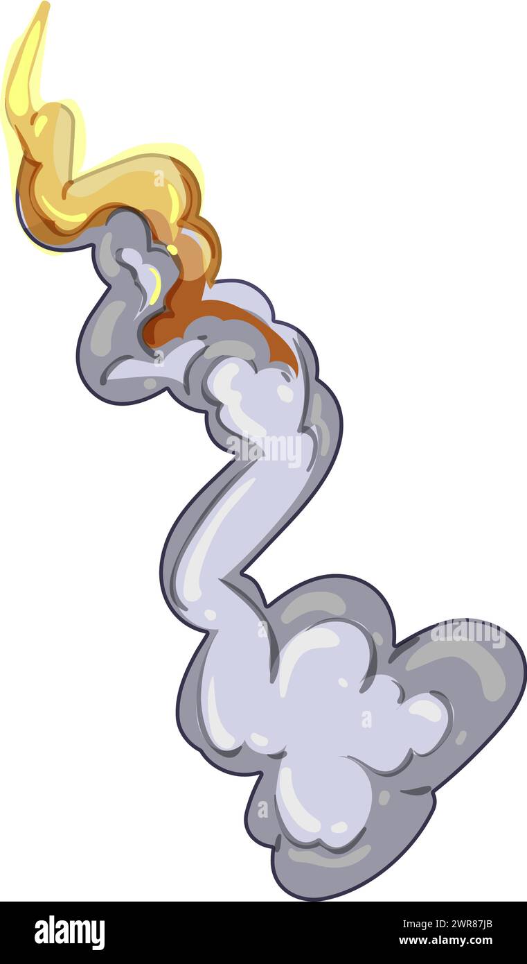 jet rocket launch smoke cartoon vector illustration Stock Vector Image ...