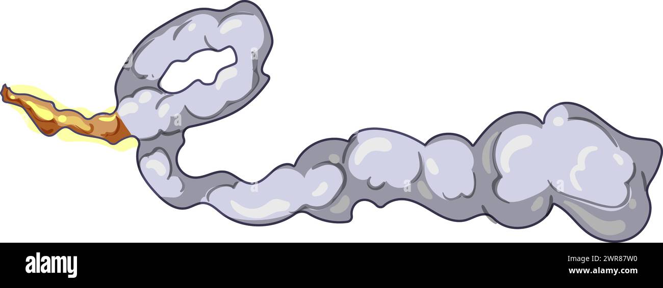 take rocket launch smoke cartoon vector illustration Stock Vector Image ...
