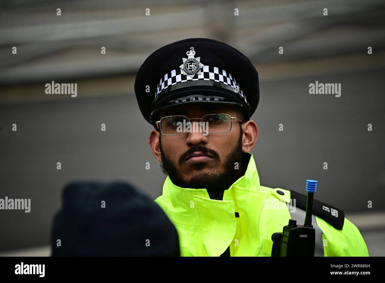 Westminster Abbey, LONDON, ENGLAND, MARCH 11 2024. Police guards the ...