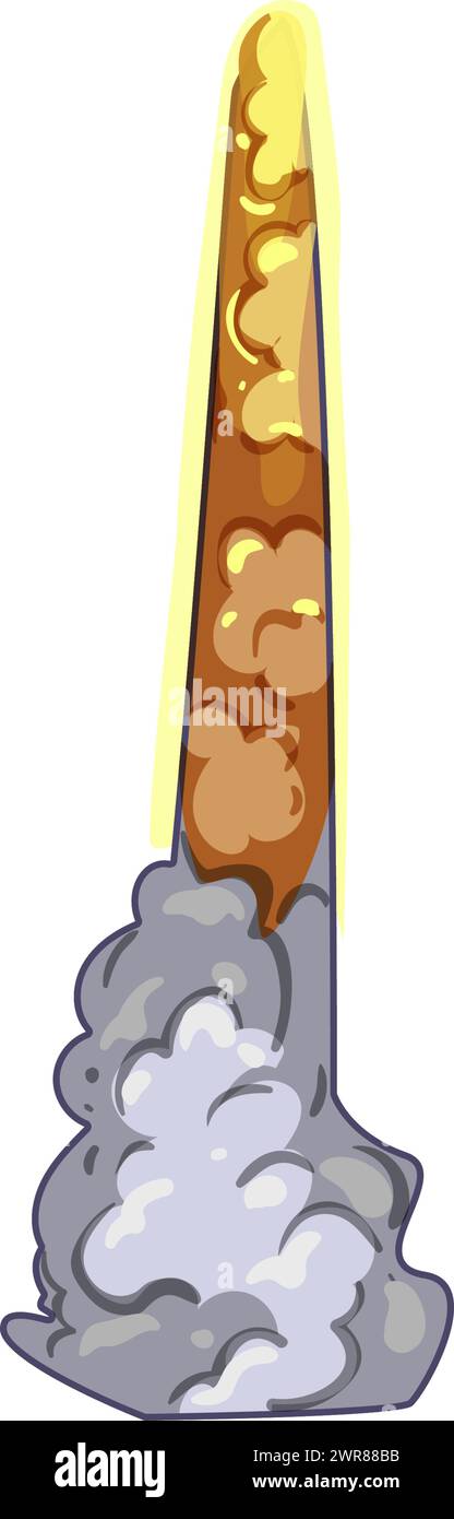 stastronaut rocket launch smoke cartoon vector illustration Stock ...