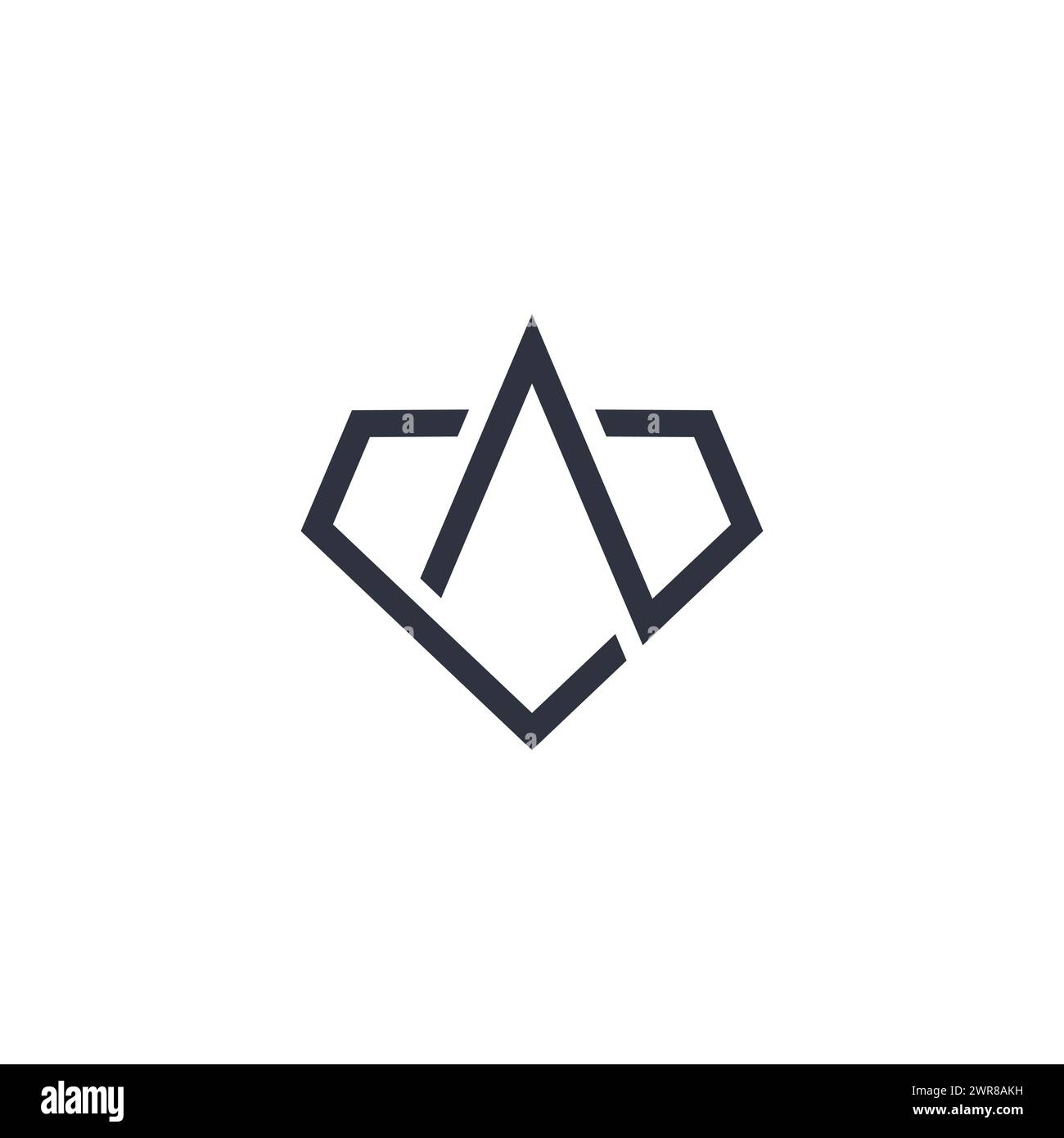 Letter A Diamond Line Logo Design Vector illustration template. Initial letter a diamond logo template vector image Stock Vector