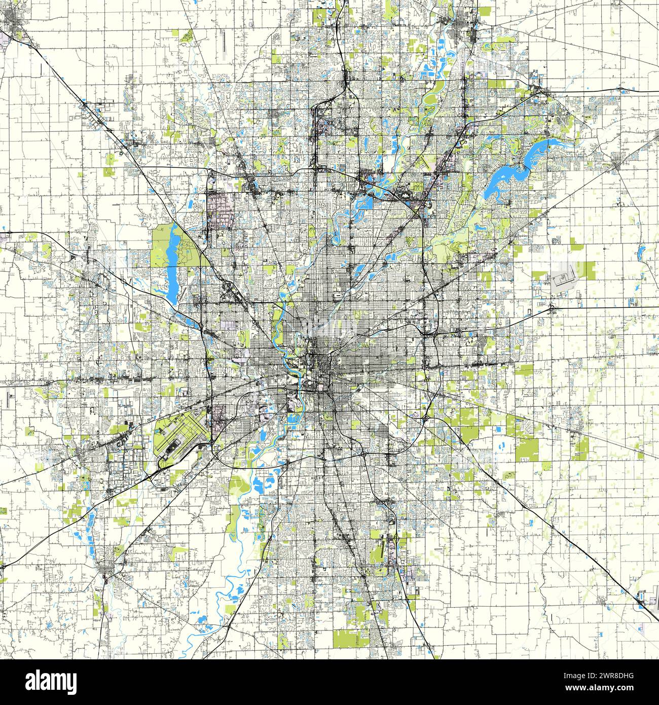 Map of indianapolis hi res stock - City Map Of Indianapolis Indiana Usa 2WR8DHG