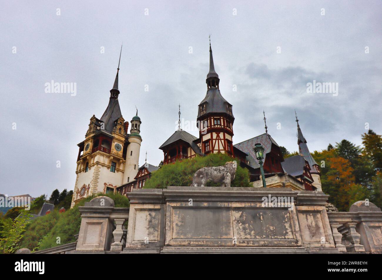 The beautiful Peles Castle, Sinaia, Romania Stock Photo