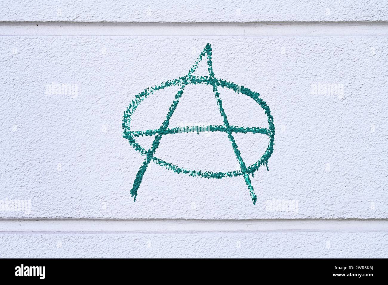 Anarchy Sign On A Wall In Bergedorf, Hamburg, Germany Stock Photo