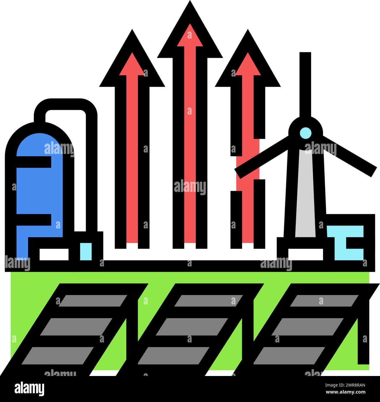 clean energy incentives color icon vector illustration Stock Vector ...