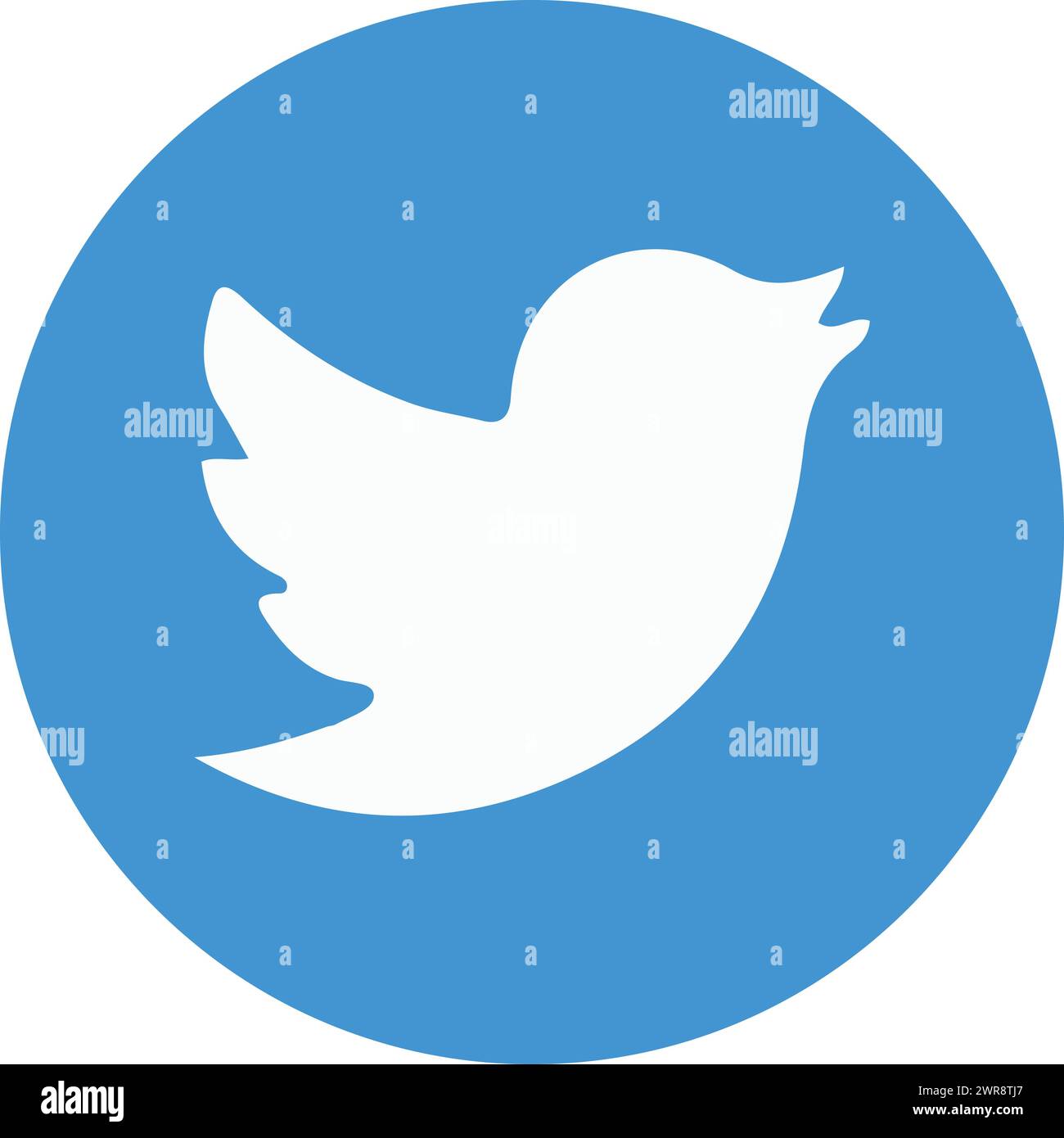 Twitter old logo, X New Twitter icon, social media logo Stock Vector