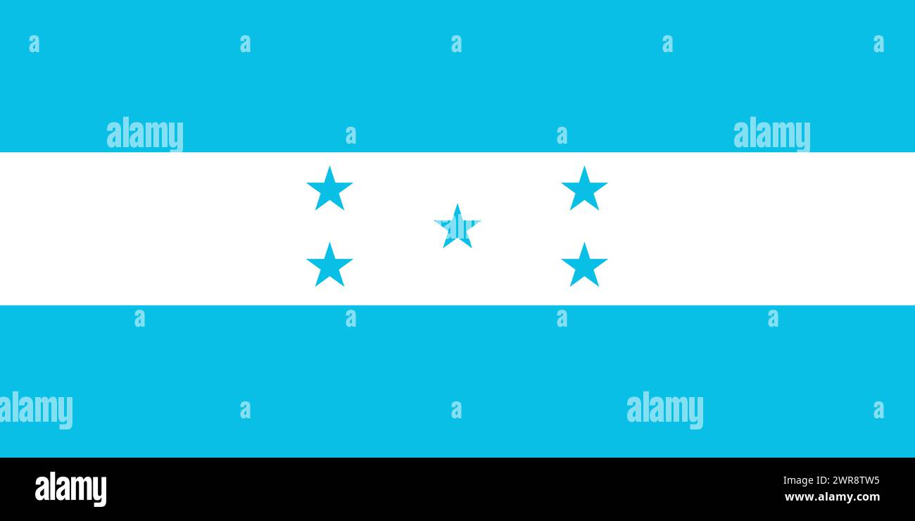 National Flag of Honduras, Honduras sign, Honduras Flag Stock Vector