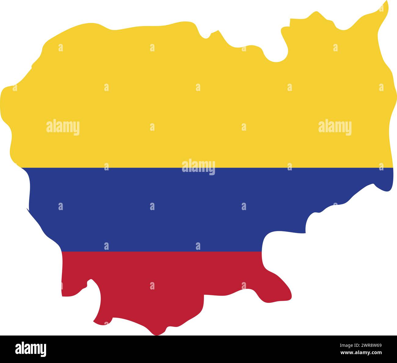 Colombia Flag in Colombia Map, Colombia Map with Flag, Country Map, Colombia with Flag, Nation Flag Stock Vector