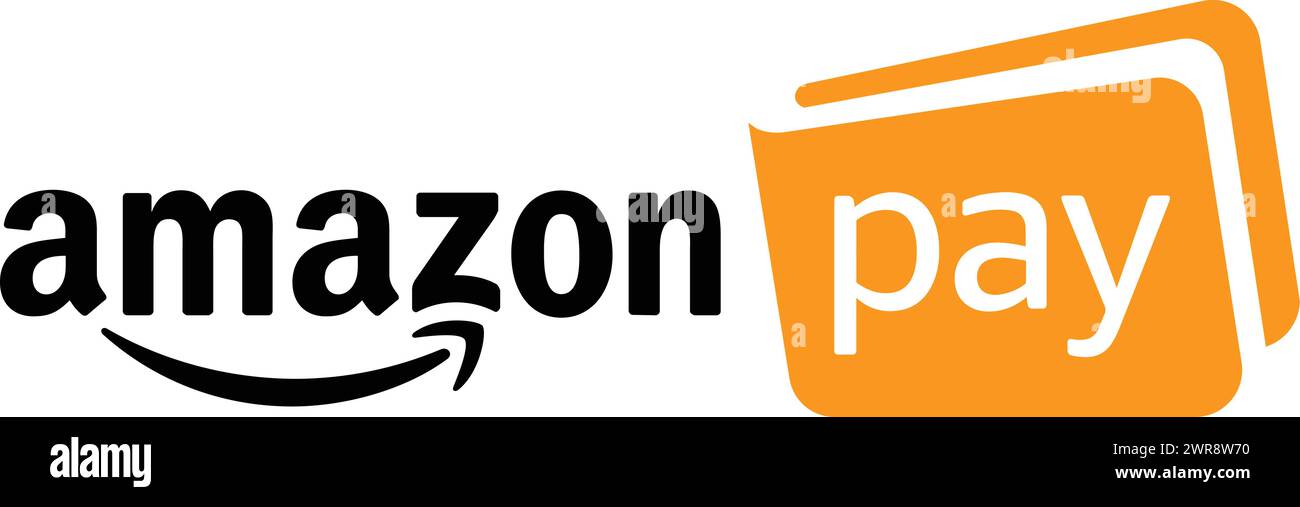 Amazon Pay logo, Amazon pay, Digital Payment logo, Amazon pay symbol Stock Vector