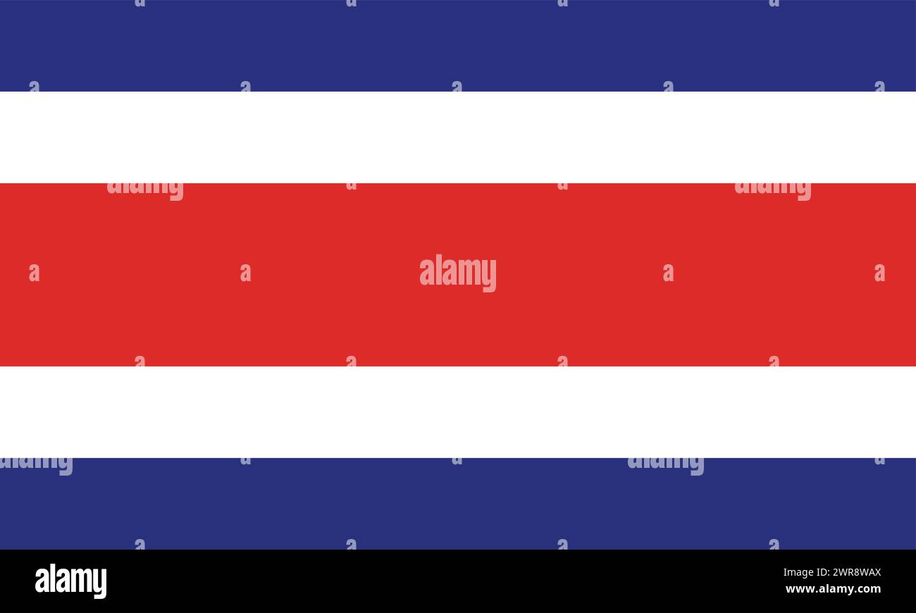 National Flag of Costa Rica, Costa Rica sign, Costa Rica Flag Stock Vector