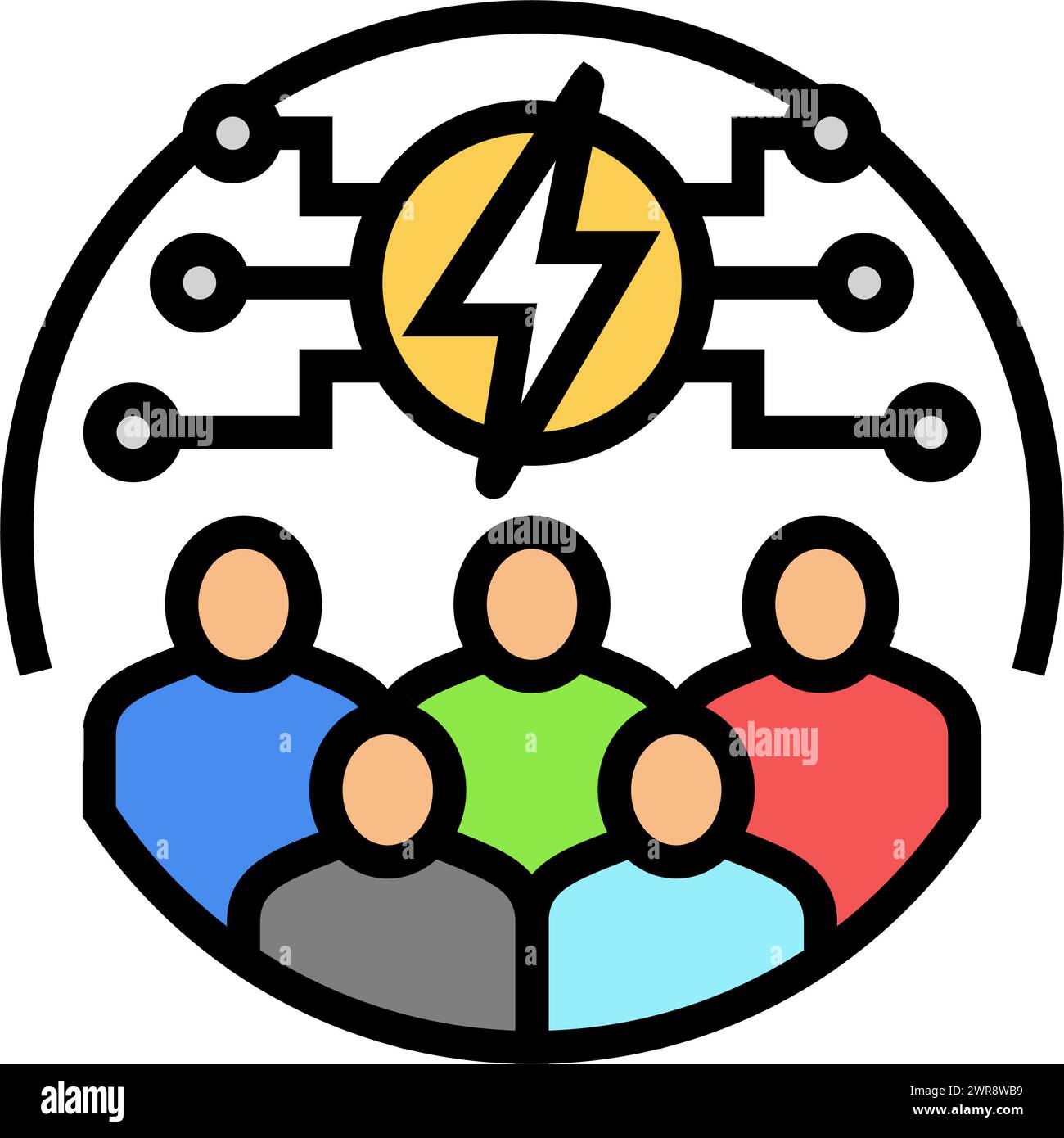Community Engagement Energy Policy Color Icon Vector Illustration Stock community-engagement-energy-policy-color-icon-vector-illustration-stock