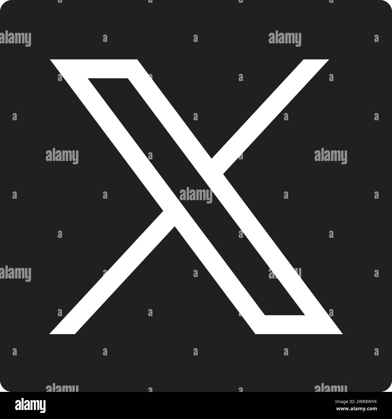 X logo Rectangle, Twitter X logo, twitter logo, Twitter icons Stock Vector