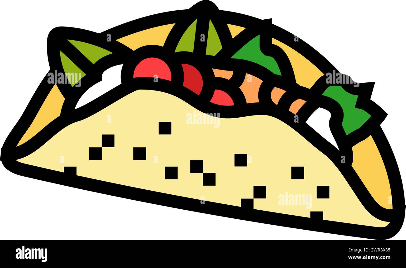 fish taco sea cuisine color icon vector illustration Stock Vector Image ...