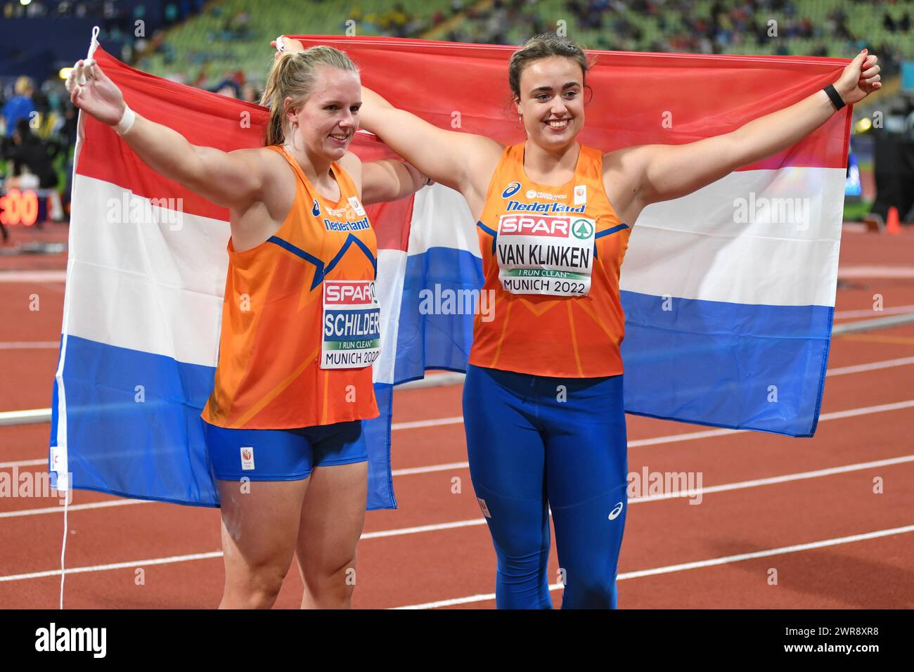 Jessica Schilder (Gold Medal), Jorinde Van Klinken (Bronze Medal), from Netherlands. Shot Put