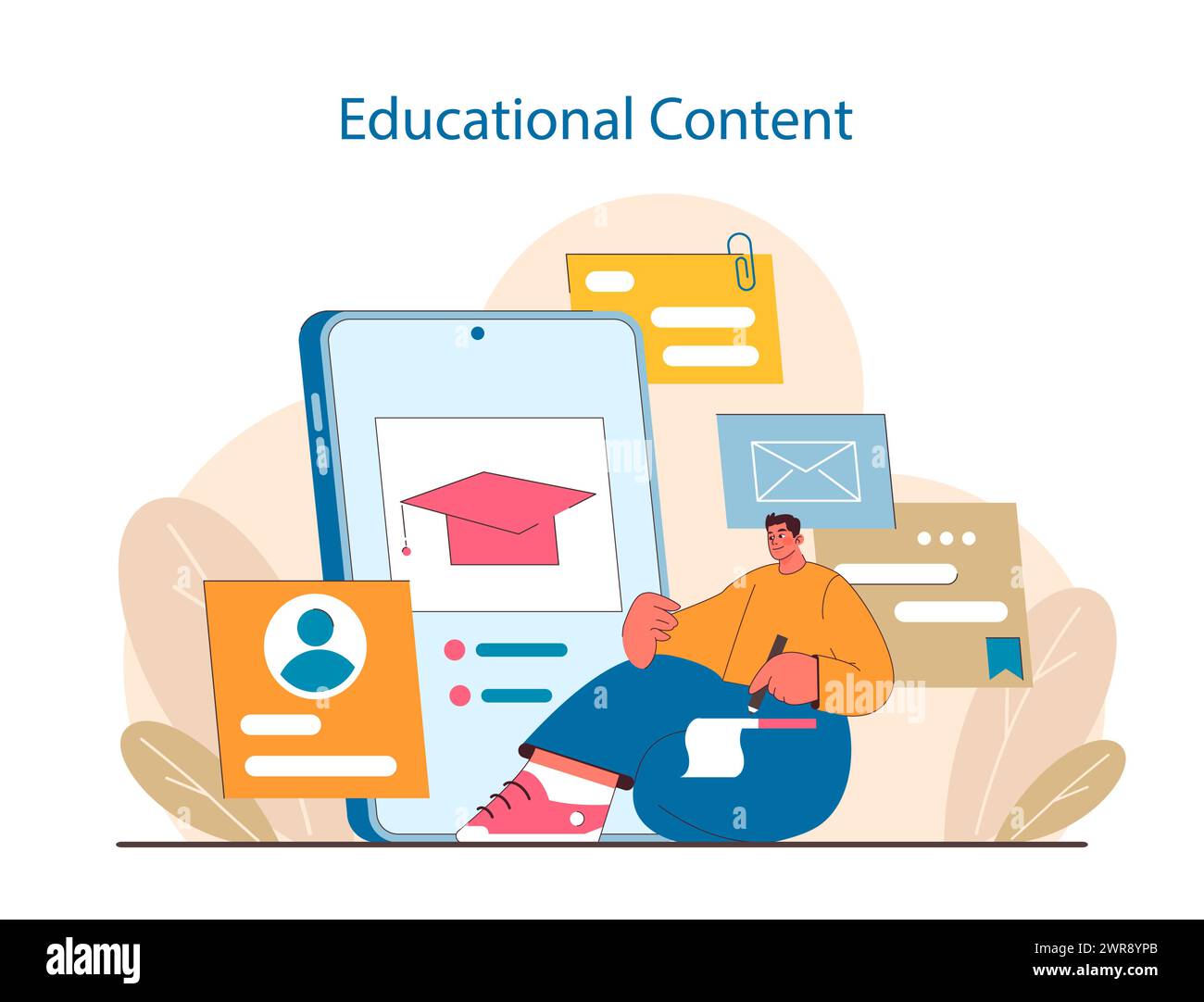 Online Learning Hub concept. A virtual space for educational engagement ...