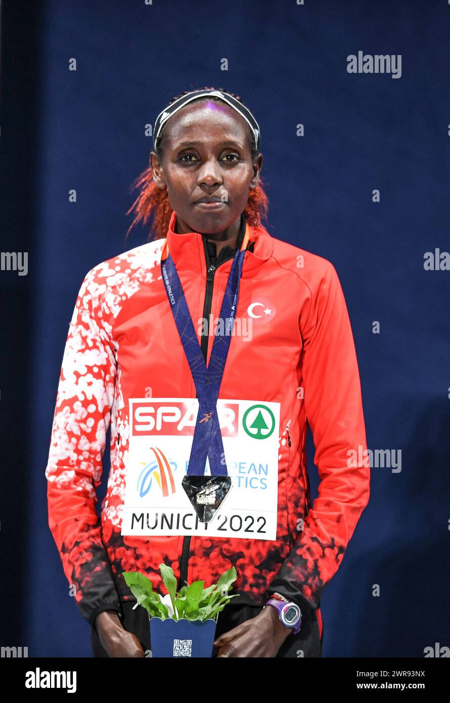 Yasemin Can (Turkey), Gold Medal. Women's 10,000 metres. European Championships Munich 2022 Stock Photo