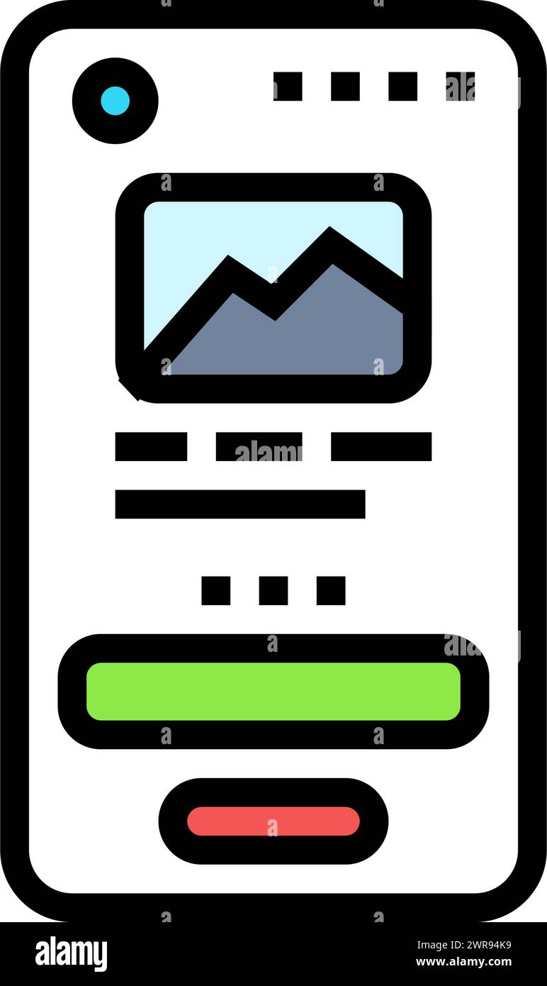 mockup ux ui design color icon vector illustration Stock Vector Image ...