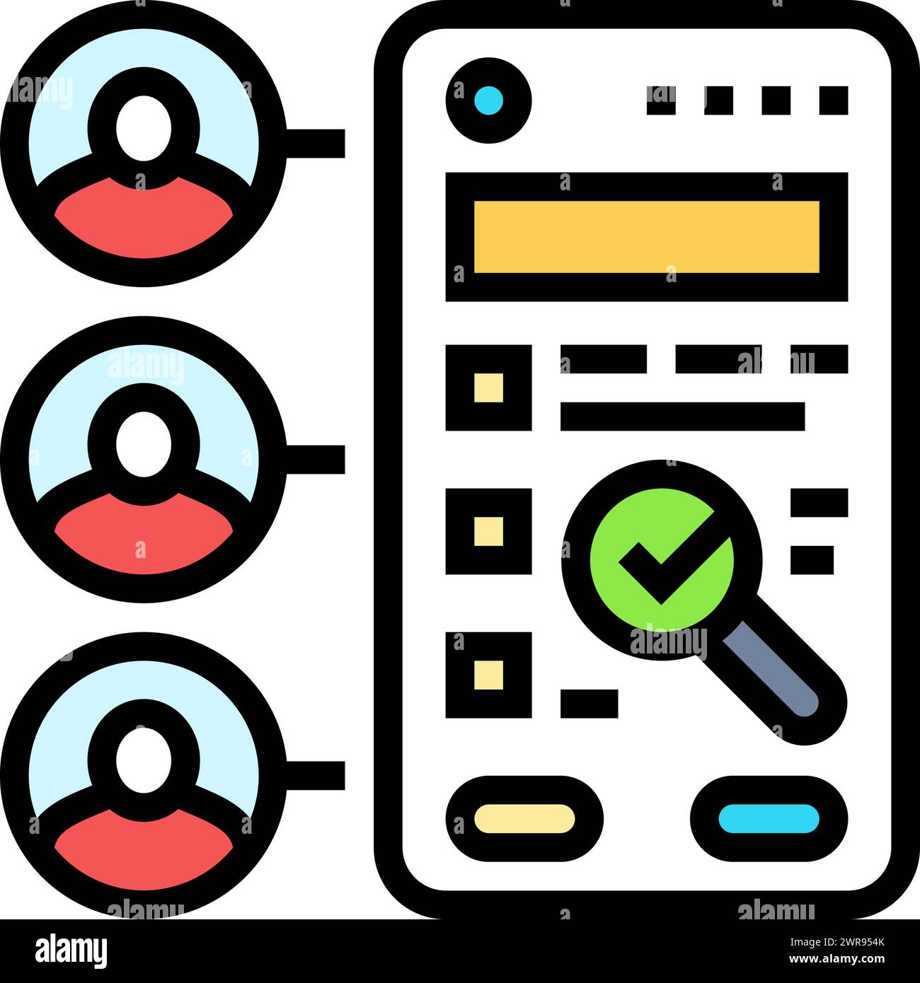 user testing ux ui design color icon vector illustration Stock Vector ...