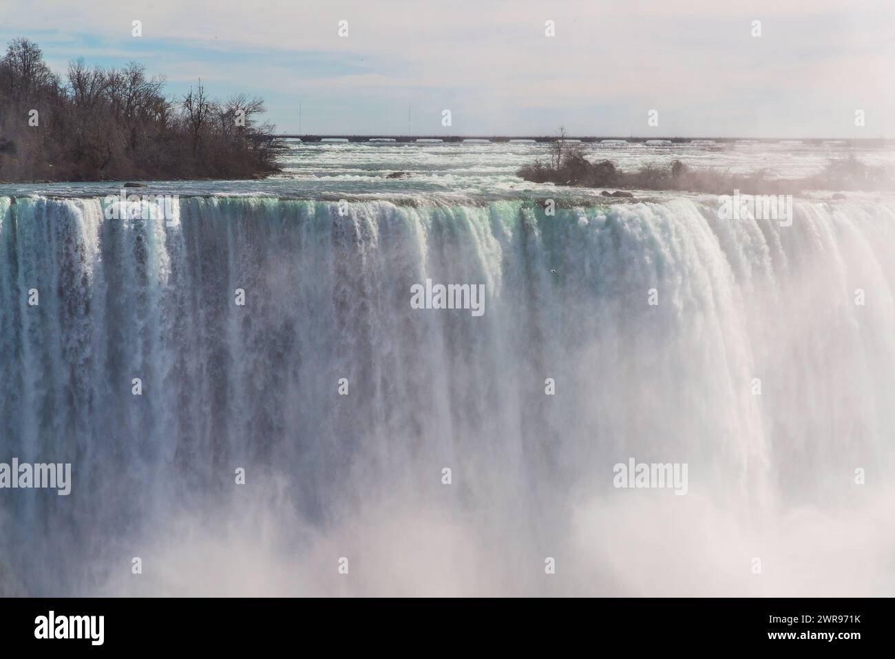 Niagara Falls, Canada March 8 2024 Panorama view of Niagara Falls in
