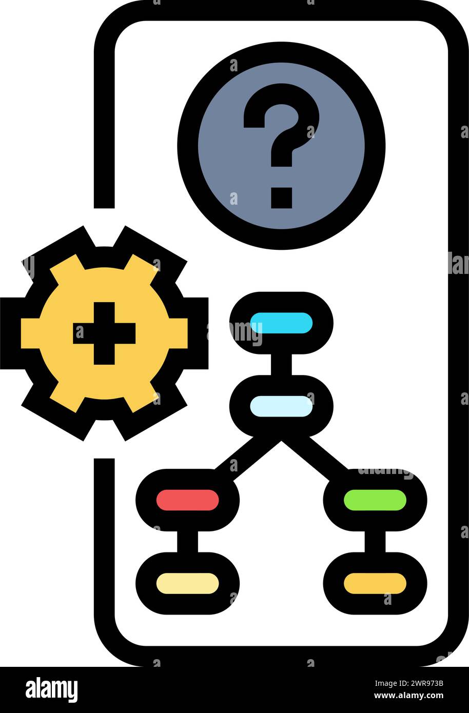 information scent ux ui design color icon vector illustration Stock ...