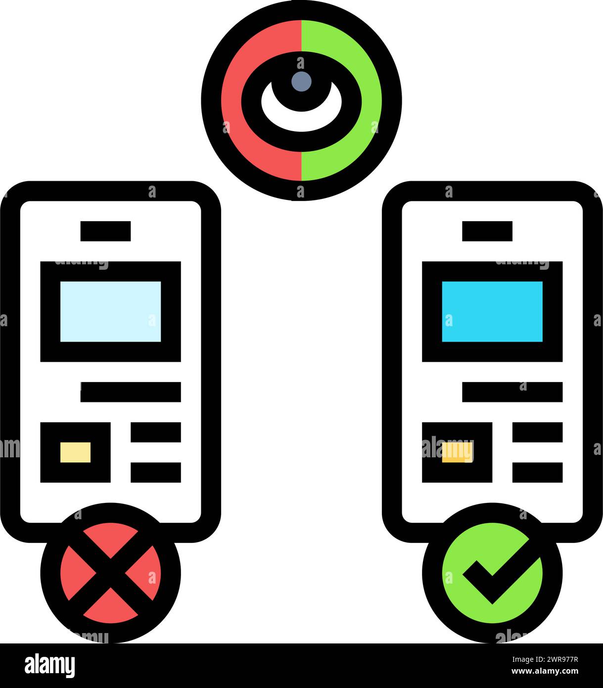 contrast ratio ux ui design color icon vector illustration Stock Vector ...