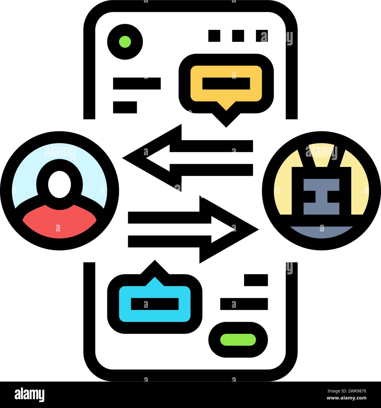 Human computer interaction hci color icon vector illustration stock