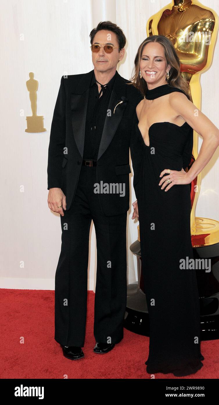 Susan Downey and Robert Downey Jr. at the 6th Annual Academy Awards held at the Dolby Theater in Hollywood, USA on March 10, 2024. Stock Photo