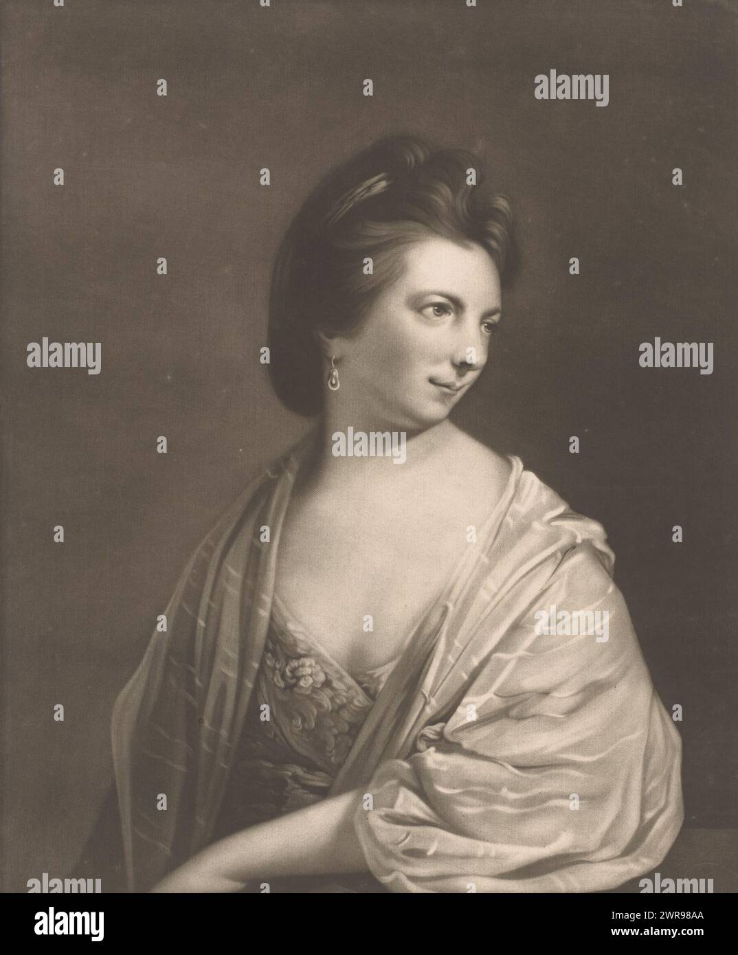 Portrait of a woman, possibly Mrs. Bull, print maker: James Watson ...