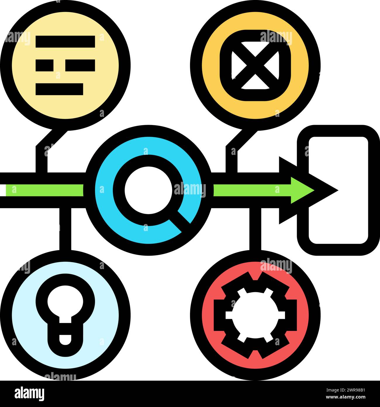 design sprint ux ui color icon vector illustration Stock Vector Image ...