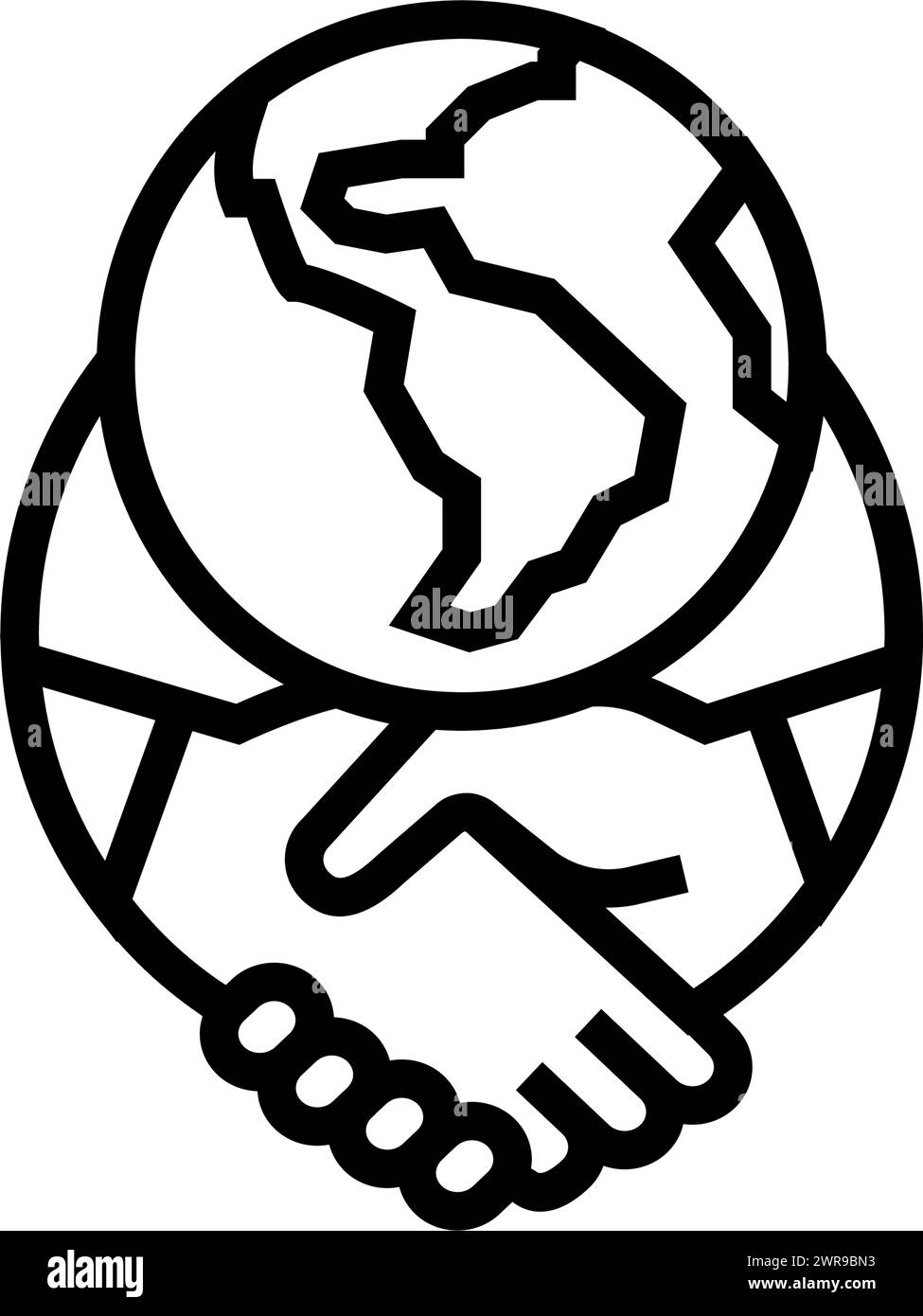 global collaboration energy policy line icon vector illustration Stock ...