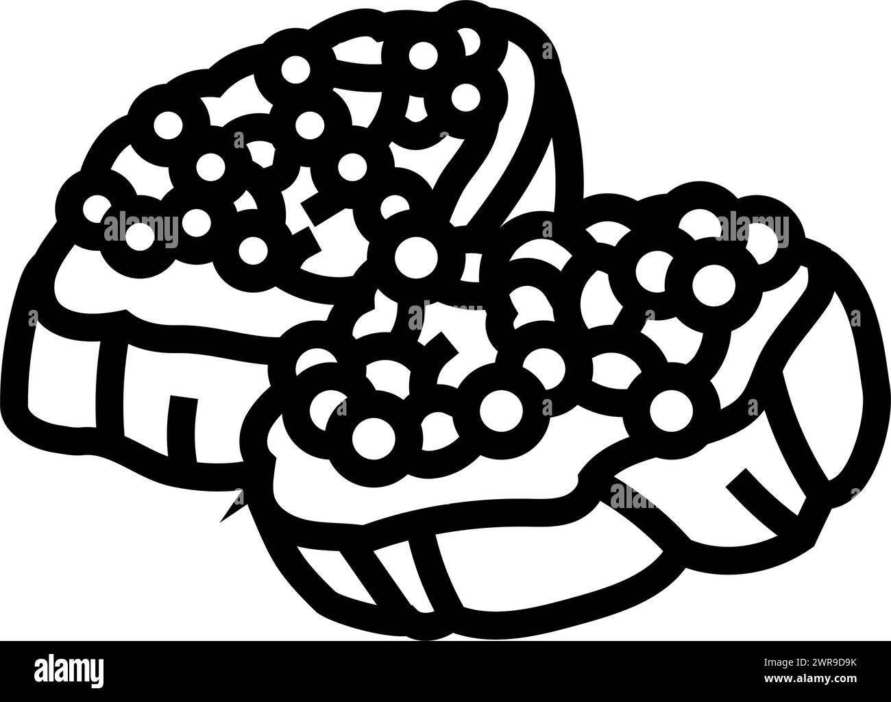caviar delicacy sea cuisine line icon vector illustration Stock Vector ...