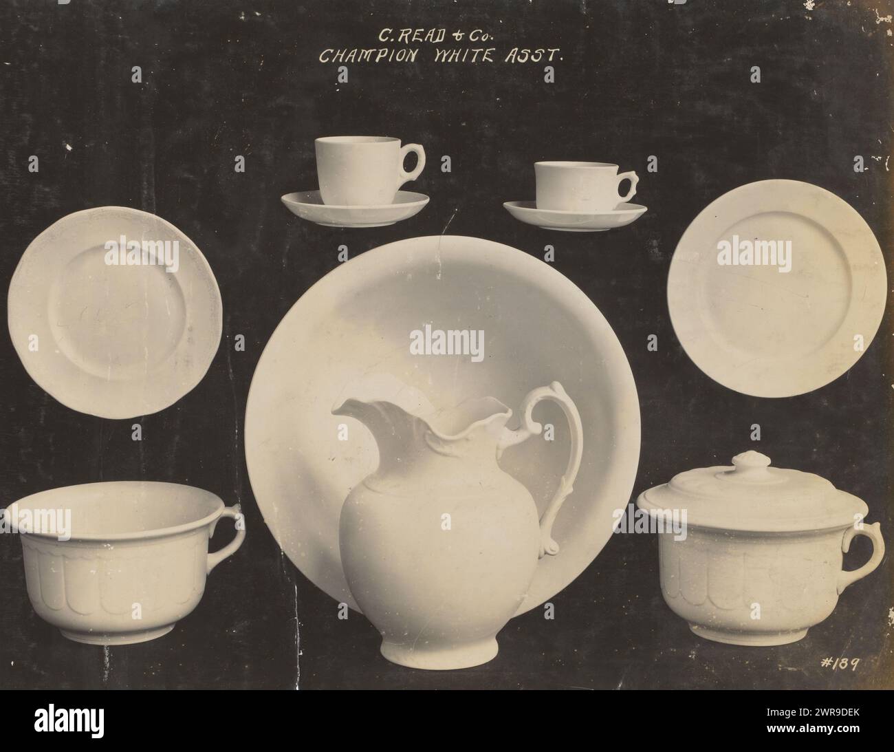 Advertising photo with tableware and kitchen utensils from the company C. Read & Co., Baltimore, Maryland, Stadler Photographing Company, United States of America, 1920 - 1930, paper, height c. 300 mm × width c. 240 mm, photograph Stock Photo