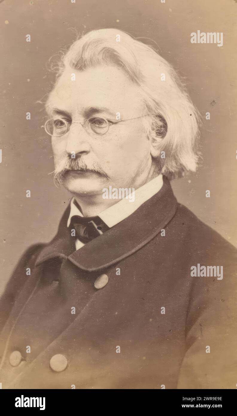 Portrait of Richard Adelbert Lipsius, This photo is part of an album., Ernst Milster, 1885 - 1892, cardboard, albumen print, height 85 mm × width 53 mm, photograph Stock Photo