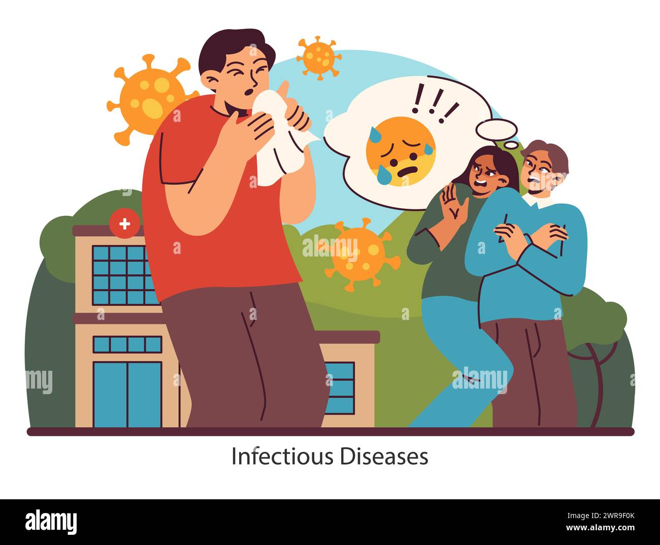 Panger Pandemic Anxiety Illustration. Reflecting public distress and concern ...