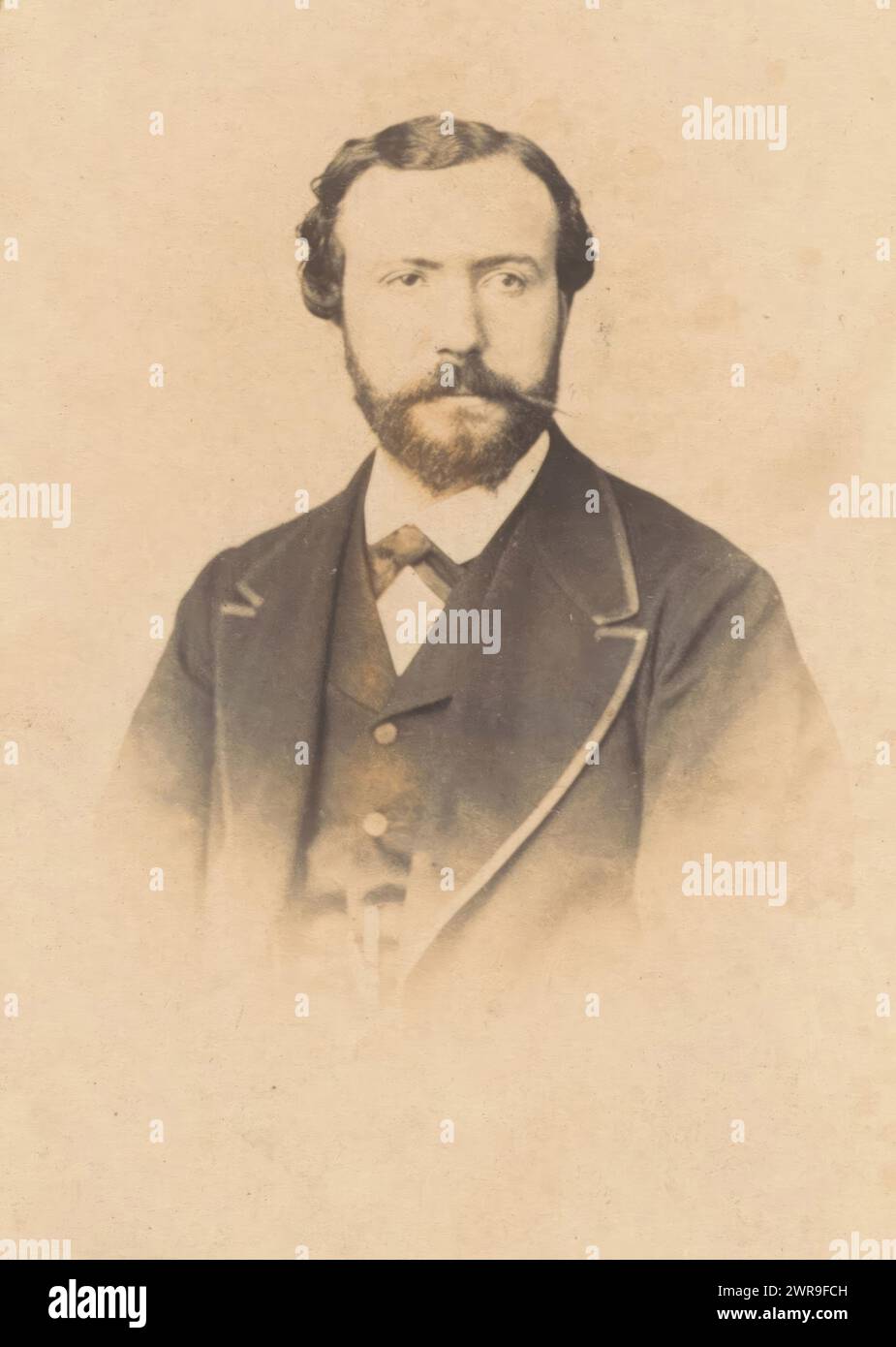 Portrait of a man with beard, This photo is part of an album., Susse frères Estienne et Cie., 1855 - 1865, cardboard, albumen print, height 85 mm × width 52 mm, photograph Stock Photo