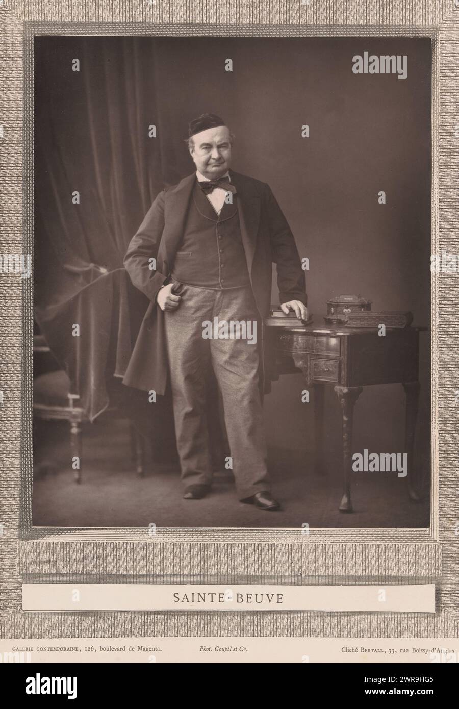 Portrait of Charles Augustin Sainte-Beuve, Sainte-Beuve (title on object), Bertall, Goupil & Cie., c. 1866 - in or before 1877, paper, height 235 mm × width 191 mm, photomechanical print Stock Photo