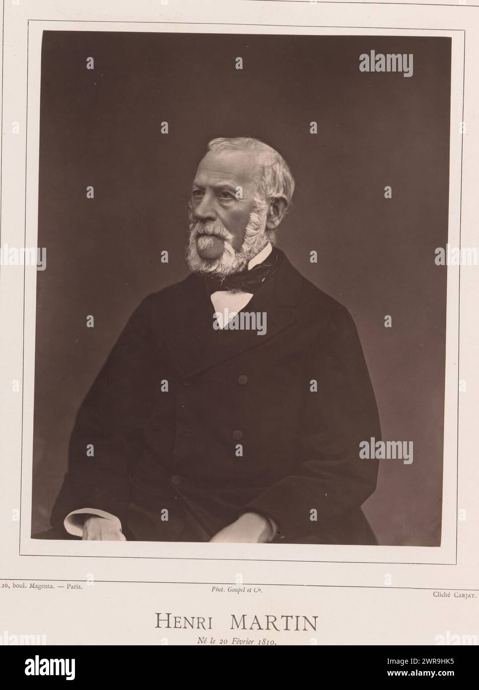 Portrait of Henri Martin, Henri Martin (title on object), Étienne Carjat, Goupil & Cie., c. 1872 - in or before 1877, paper, height 231 mm × width 187 mm, photomechanical print Stock Photo