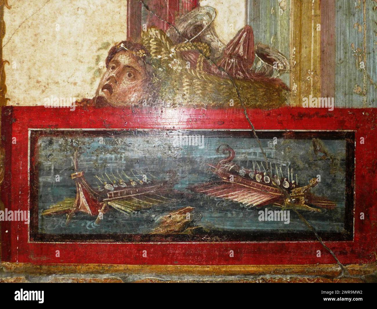 ancient Roman painting in Pompei, Italy Stock Photo