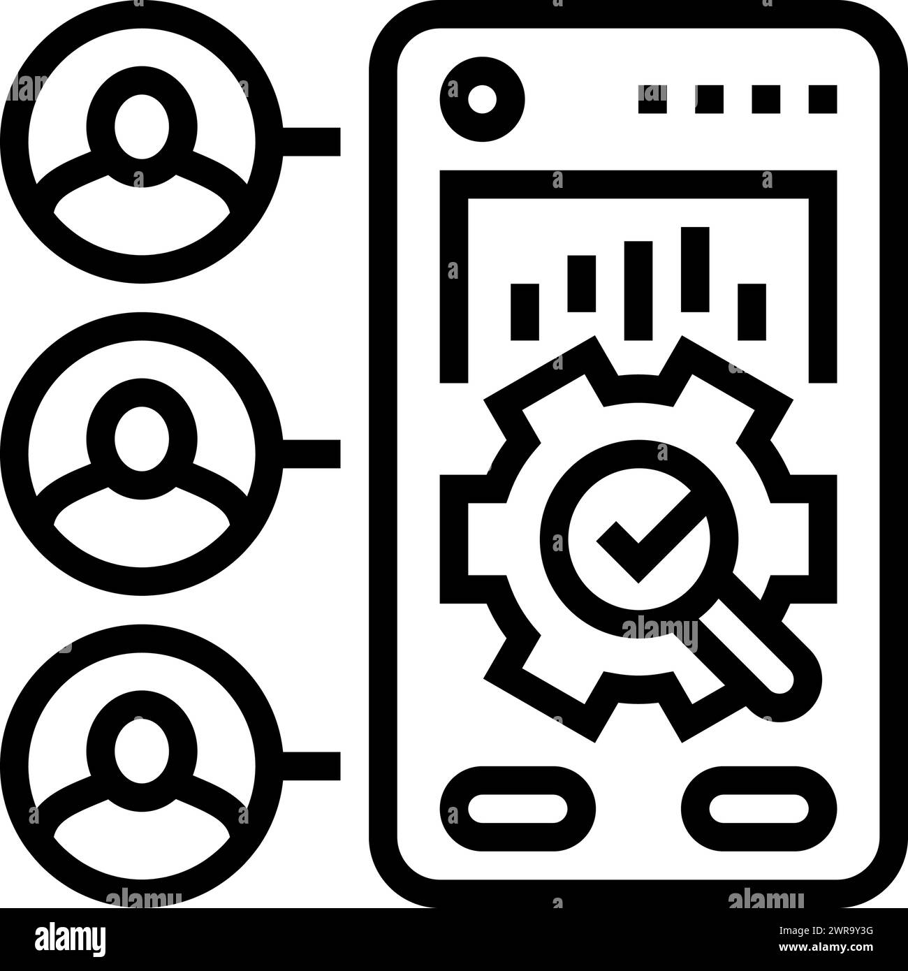 user research ux ui design line icon vector illustration Stock Vector ...