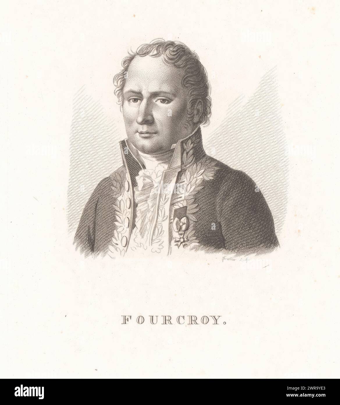 Portrait of Antoine François de Fourcroy, print maker: Charles Aimé Forestier, Ambroise Tardieu, publisher: Charles Louis Fleury Panckoucke, print maker: Paris, France, publisher: Paris, 1818 - 1832, paper, engraving, height 199 mm × width 124 mm, print Stock Photo