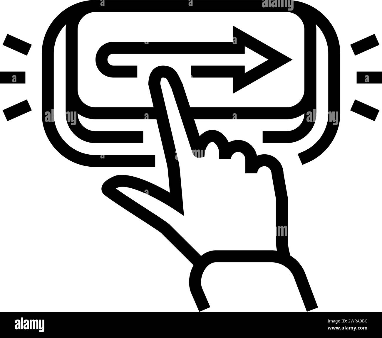 call to action cta ux ui line icon vector illustration Stock Vector ...