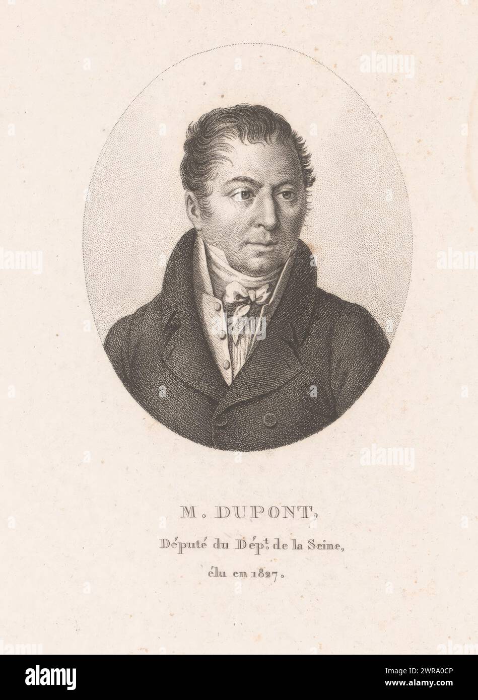 Portrait of Jacques Charles Dupont de l'Eure, print maker: Ambroise Tardieu, Paris, 1820 - 1821, paper, engraving, height 219 mm × width 135 mm, print Stock Photo
